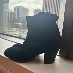 Paul Green Black Ankle Boots with Chunky Heel